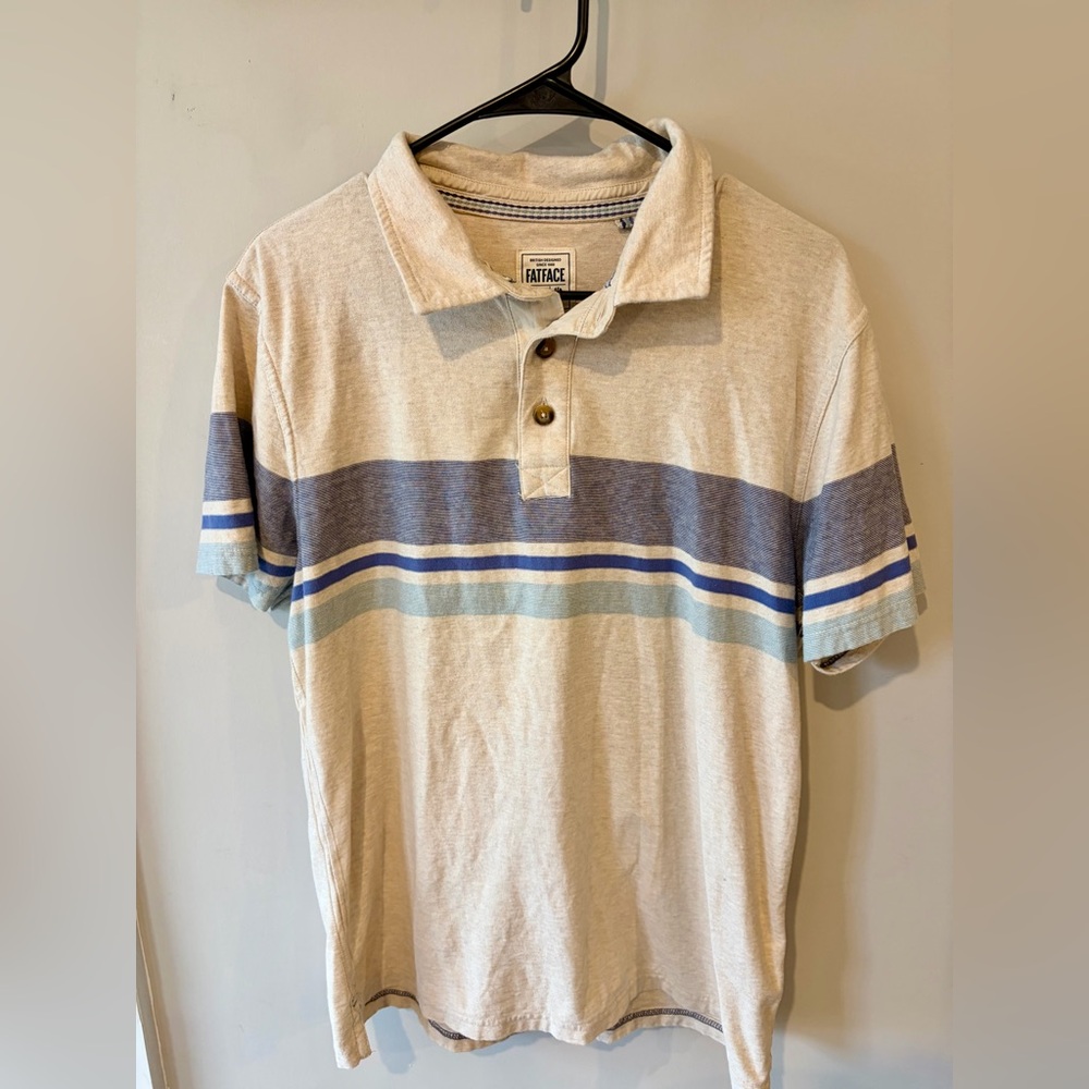 FatFace Striped Polo Shirt L